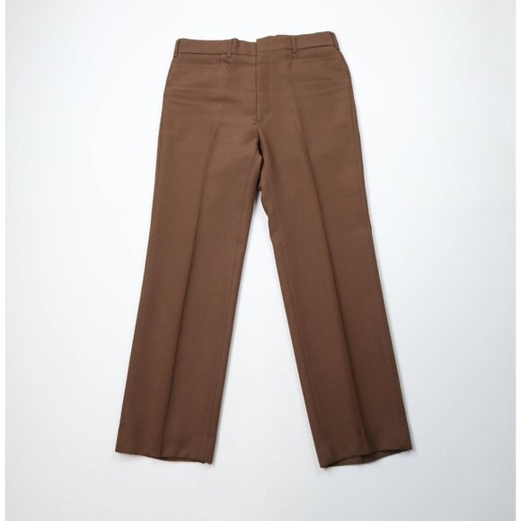 Vtg 70s Streetwear Mens 32x30 Distressed Knit Flared Wide Leg Chino Pants USA